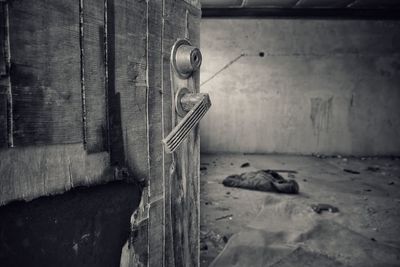 Close-up of old wooden door