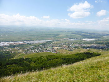 Aerial view of landscape against sky