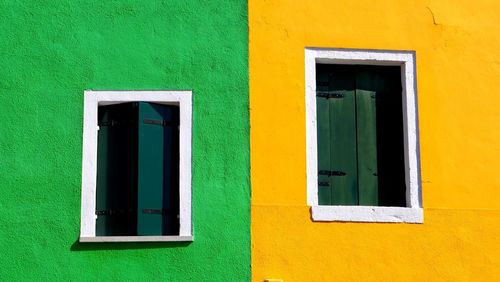 Closed window of house