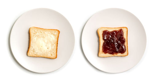 Directly above shot of breakfast served in plate