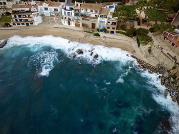 High angle view of beach