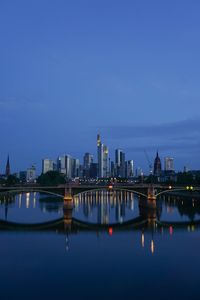 Reflection of buildings in river