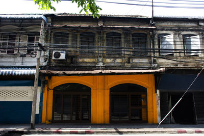 Low angle view of abandoned building