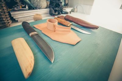 High angle view of food on table