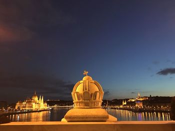 View of city at night