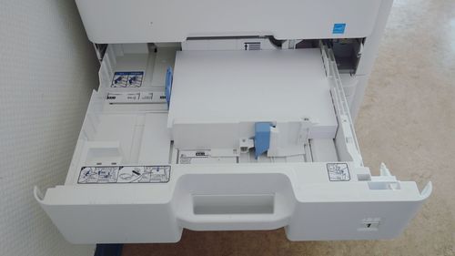 High angle view of laptop on table at home