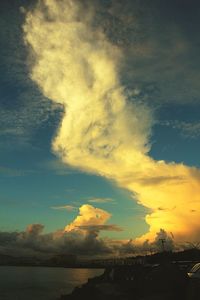 Scenic view of landscape against sky at sunset