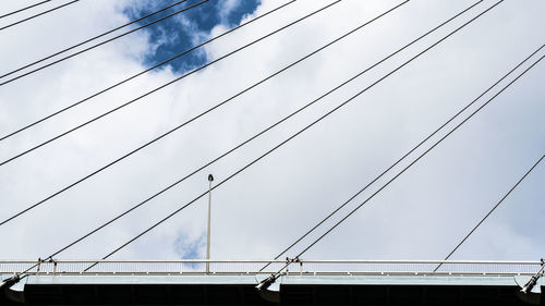 Low angle view of cables against sky