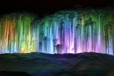 Panoramic view of sea in cave