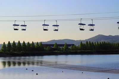 Scenic view of lake against clear sky