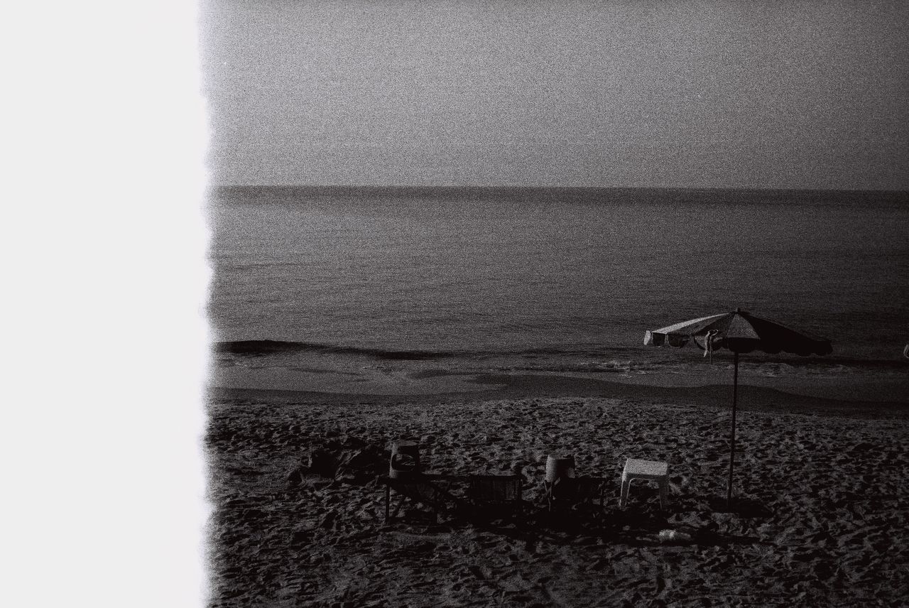 SEA SHORE AGAINST CLEAR SKY