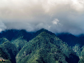 Panoramic view of mountains against sky