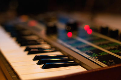 Close-up of piano key