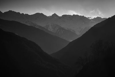 Scenic view of mountains against sky
