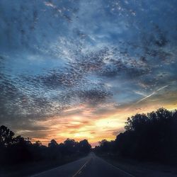 Country road at sunset