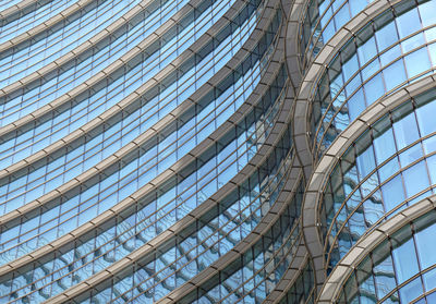 Curved glass facade of modern building