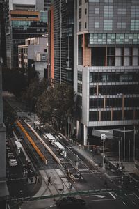High angle view of city street