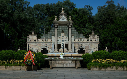 Low angle view of historical building