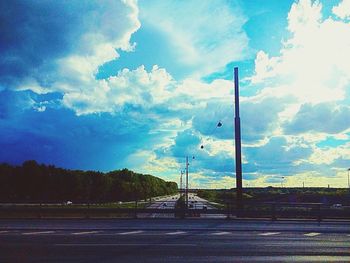 Road against cloudy sky