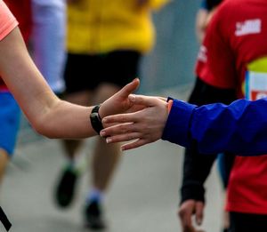 Close-up of hands against blurred background