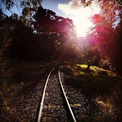 Railroad tracks on railroad track