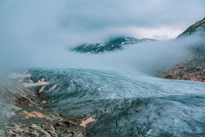 The rhone glacier in the swiss alps.