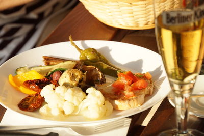 Close-up of food in plate on table