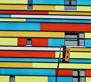 Low angle view of multi colored building