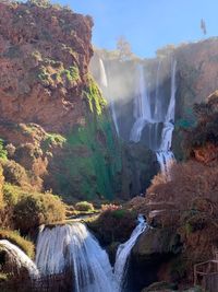 Scenic view of waterfall