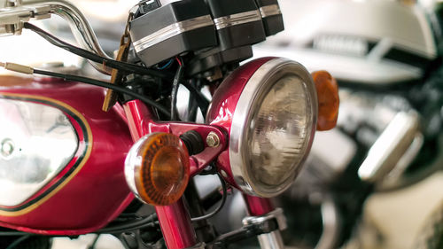 Close-up of vintage motorcycle