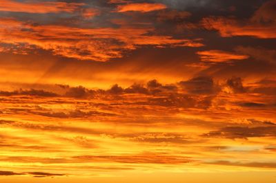 Low angle view of cloudy sky at sunset