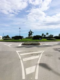 Road against cloudy sky