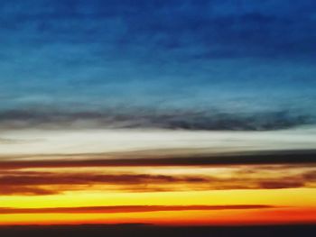 Scenic view of dramatic sky during sunset