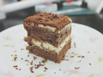 Close-up of cake in plate