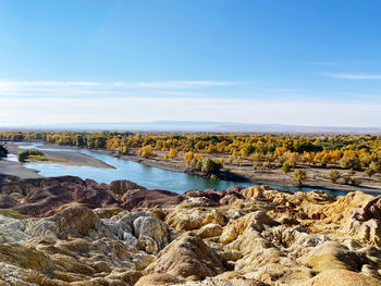 Scenic view of river against sky