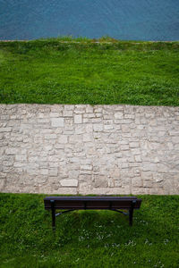 Empty bench in park