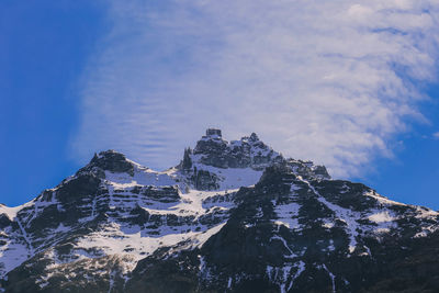 Majestic view of snowcapped andes against sky