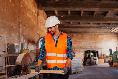 Man working at construction site