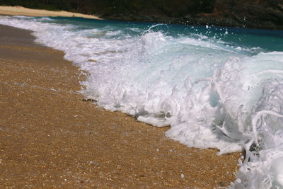 Waves rushing towards shore