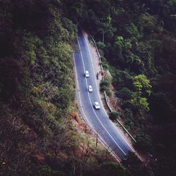 High angle view of road