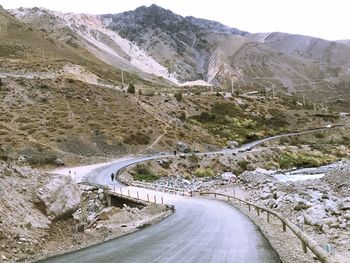 Road leading towards mountains