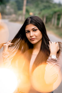 Portrait of beautiful young woman