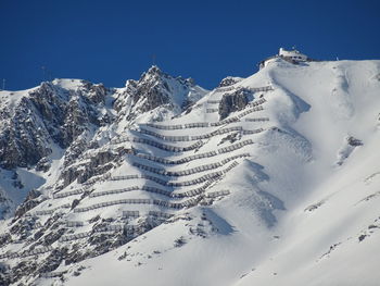 Snow covered mountains against sky