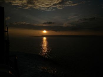 Scenic view of sea at sunset