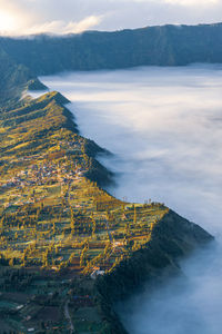 High angle view of sea against sky