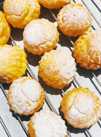 High angle view of cupcakes in plate