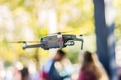 Close-up of drone in mid-air