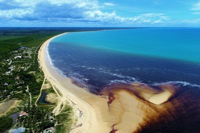 High angle view of beach against sky