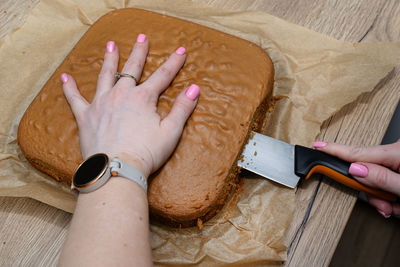 Cropped hand of person with napkin