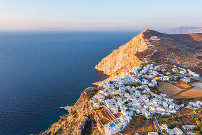 High angle view of sea against sky